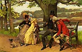 Flirtation Chromolitho 1890 By Henry Gillard Glindoni