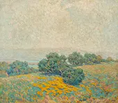 The Bay Beyond a Hillside of Poppies By Granville Redmond