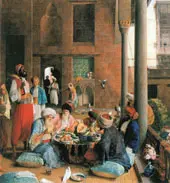 The Midday Meal Cairo 1875 detail By John Frederick Lewis