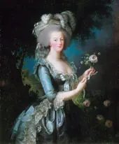 Marie Antoinette with a Rose By Elisabeth Vigee Le Brun