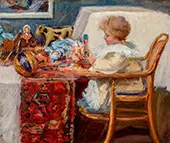 Baby Berthe in a High Chair with Toys By Frederick W. MacMonnies
