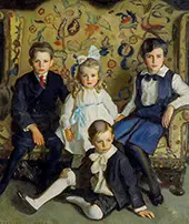 A Family Portrait of Four Children By Harrington Mann