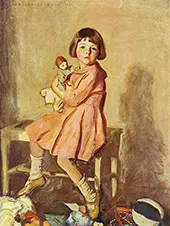 Girl Cuddling Doll By Harrington Mann