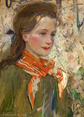 Head of a Girl By Harrington Mann