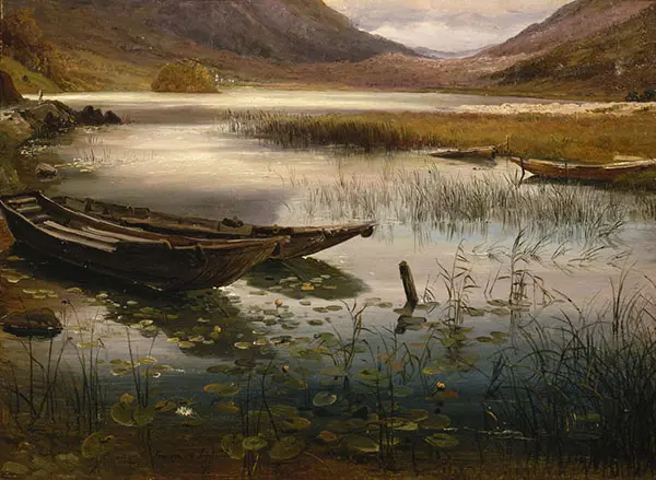 Boats and Waterlilies By Thomas Fearnley
