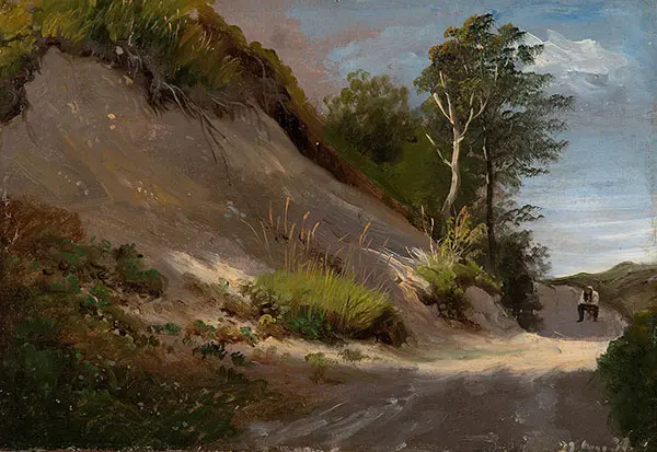 Bavarian Landscape with an Artist at Work By Thomas Fearnley