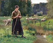 Peasant Girl with Sheep By Julien Dupre