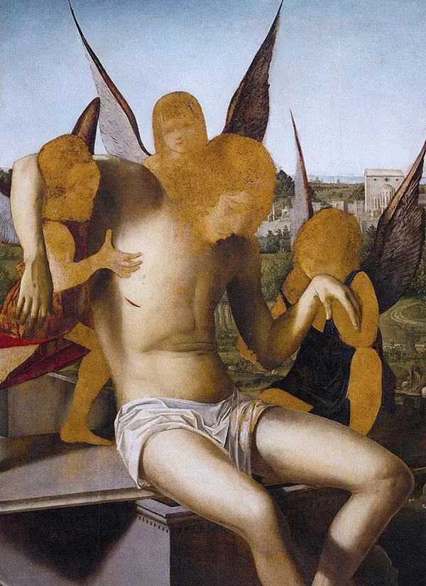 Christ in Piety Supported by Three Angels By Antonello da Messina