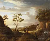 Landscape with an Artist Who Paints a Waterfall By Jan Lievens