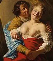A Man Holding a Woman in Partial Undress By Jan Lievens