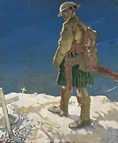A Highlander Passing a Grave By William Orpen