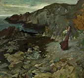 Rocky Coast Scene at Howth 1909 By William Orpen