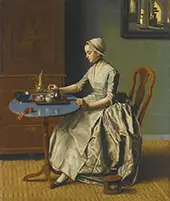 A Dutch Girl at Breakfast 1756 By Jean-Etienne Liotard