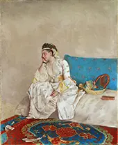Woman in Turkish Dress Seated on a Sofa By Jean-Etienne Liotard