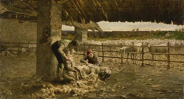 The Sheep Shearing By Giovanni Segantini