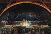 Night Party at the 1889 World's Fair under the Eiffel Tower 1889 By George Roux