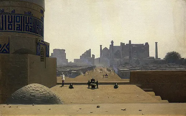 Main Street in Samarkand from the Height of the Citadel in the Early Morning By Vasily Vereshchagin