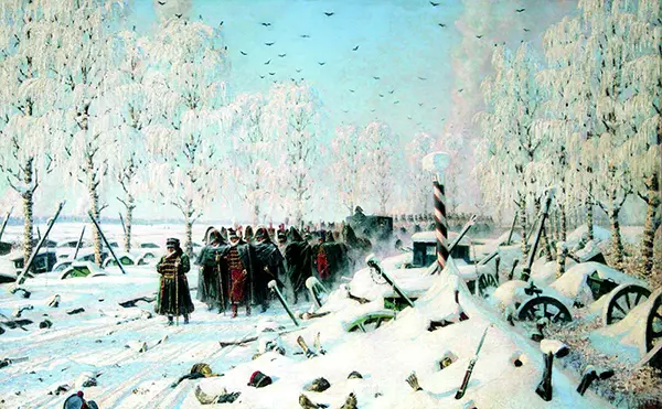 On the High Road Retreat Flight By Vasily Vereshchagin