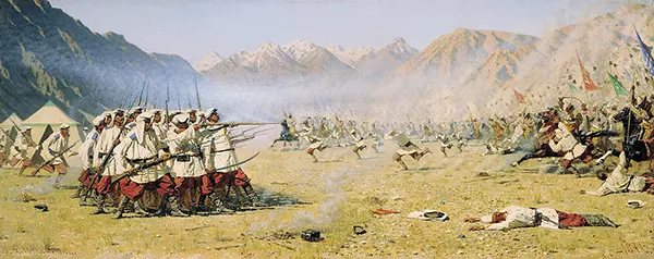 Surprise Attack 1871 By Vasily Vereshchagin