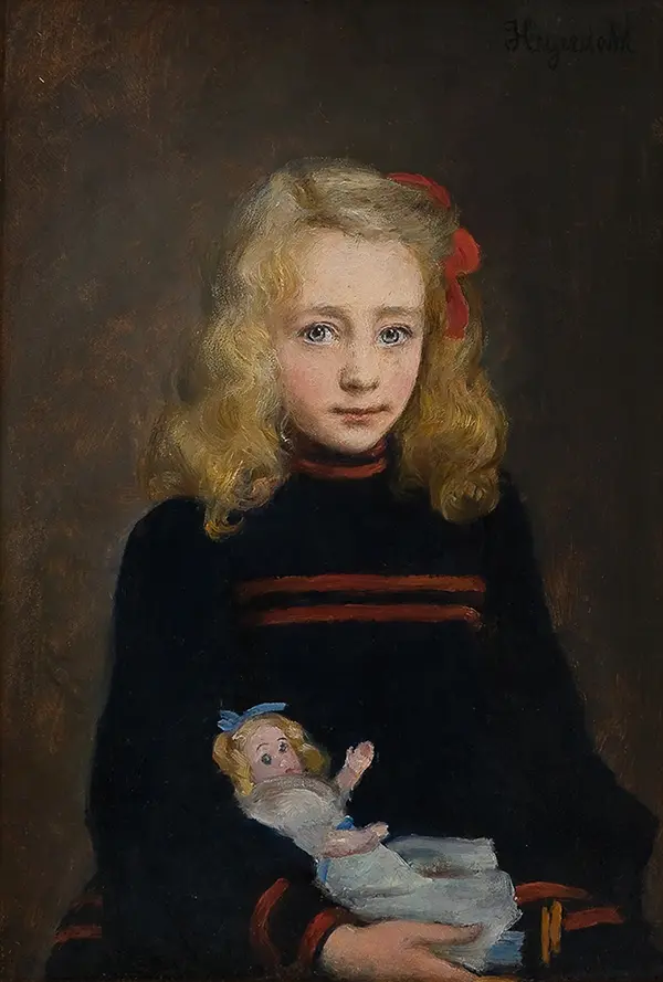 Girl with a Doll By Hans Heyerdahl