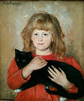 Girl with Cat 1887 By Hans Heyerdahl