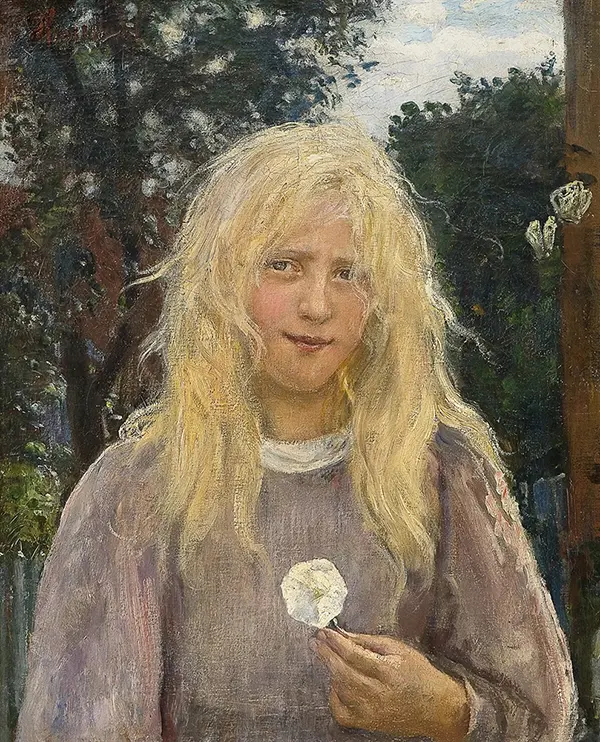 The Girl with Linen Hair c1890 By Hans Heyerdahl