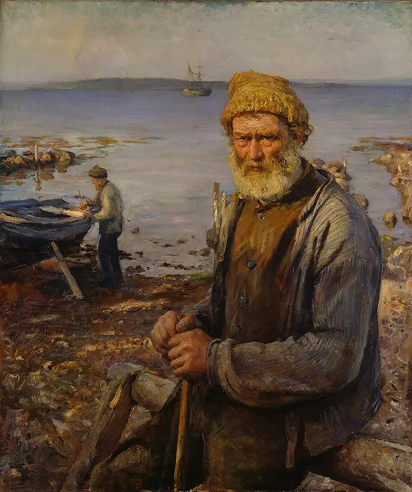 The Old Fisherman 1891 By Hans Heyerdahl