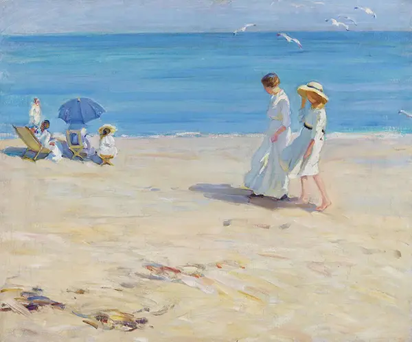 The Blue Sea on the Beach at St. Malo 1914 By Helen Galloway McNicoll