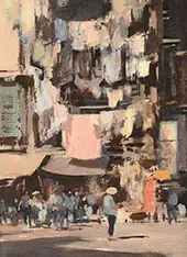 Street in Hong Kong By Edward Seago