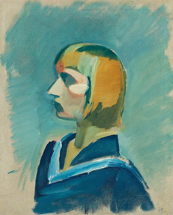 Woman in a Sailor Dress By Harald Giersing