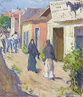 Figures Strolling on a Street Signed By Mary Bradish Titcomb