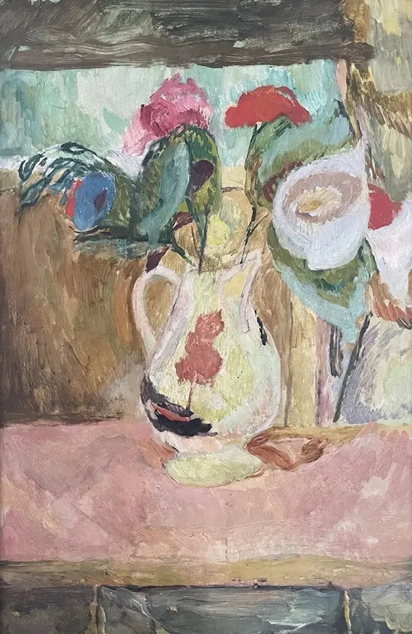 Still Life Flowers in a Jug at Charleston c1919 By Roger Fry
