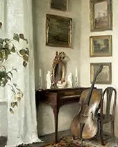 Interior with Cello By Carl Holsoe