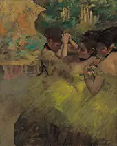 Yellow Dancers in the Wings By Edgar Degas