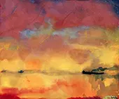 Yellow Sea with Small Steam Ships 1946 By Emil Nolde