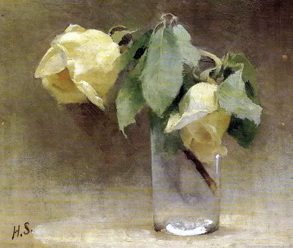 Yellow Roses By Helene Schjerfbeck
