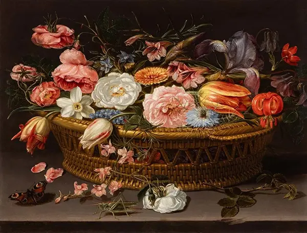 Still Life of Roses Carnations Tulips Narcissi Irises By Clara Peeters