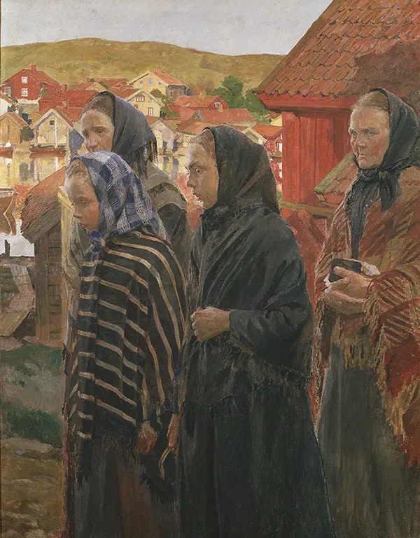 Fishermen's Wives Returning from Church By Carl Wilhelmson