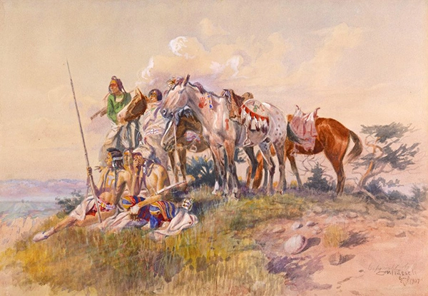 Watching for The Smoke Signal By Charles M Russell