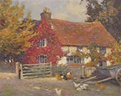 A Farmhouse in Autumn By Frederick Hall