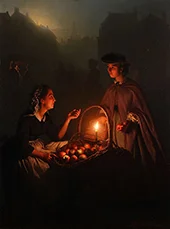 Buying Apples By Petrus van Schendel