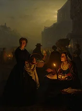 Fish Market at the Sint Jacobskerk By Petrus van Schendel
