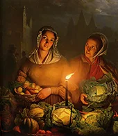 Market by Candlelight By Petrus van Schendel
