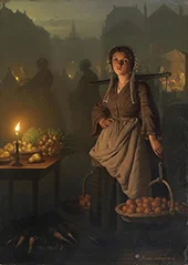 Market by Candlelight 1865 By Petrus van Schendel