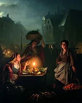 Market by Candlelight 1869 By Petrus van Schendel