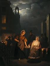 Night Market in Rotterdam 1870 By Petrus van Schendel