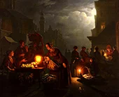 The Candlelit Market By Petrus van Schendel