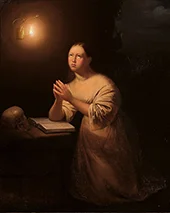 The Penitent Magdalene 1836 By Petrus van Schendel