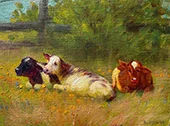 Three Cows in Pasture By Elizabeth Rockefeller Strong