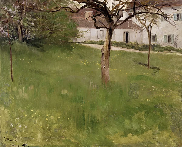 A Garden in Grez 1884 By Georg Pauli